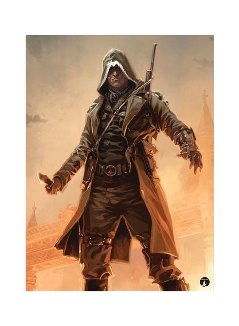 Assassin's Creed Theme Printed Mousepad Orange/Grey