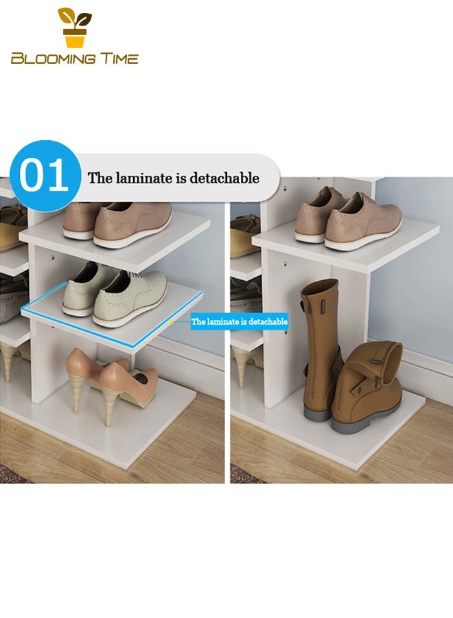 Generic Multi-Layer Shoe Rack, Simple Household Economical Shoe Cabinet, Large-Capacity Rack At The Entrance Of The Dormitory, Household Imitation Solid Wood Color Storage Rack, Shoe Rack At The Door, Space-Saving - Image 4