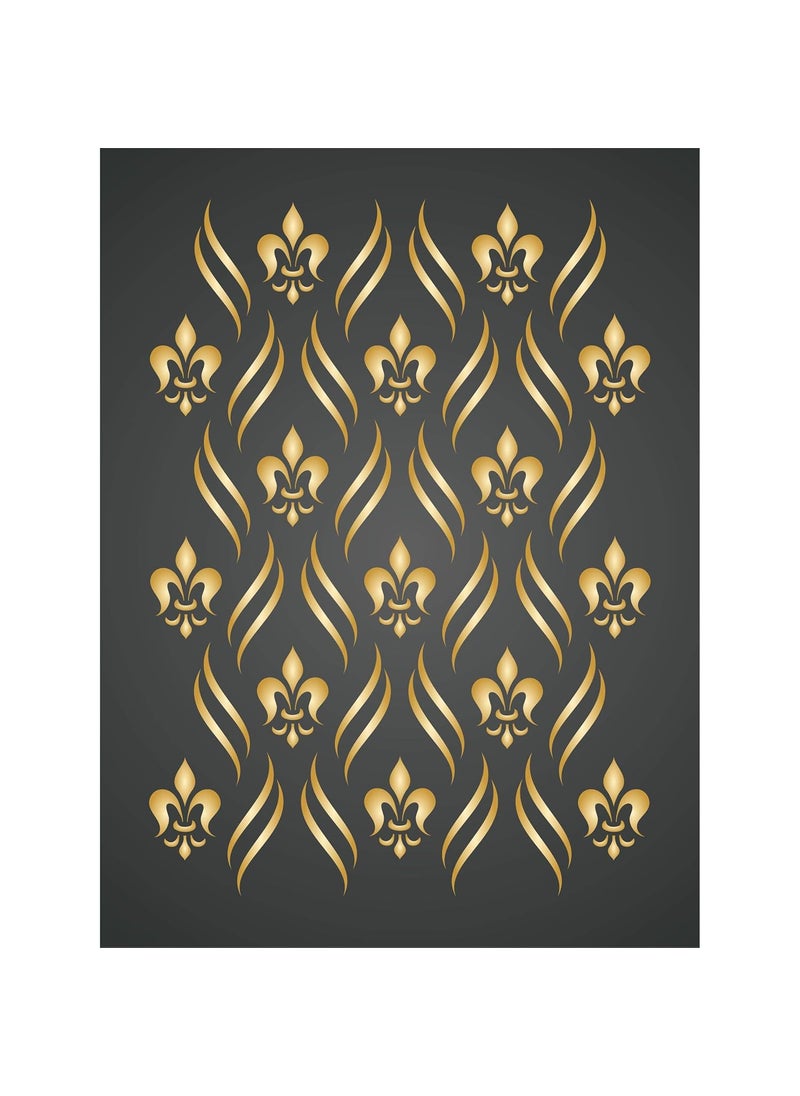 Usnyabni Fleur de Lis Layering Stencil, 4.5 x 6.5 inch - Layering Stencil use to add Texture and Design to Mixed Media Backgrounds  - Image 2