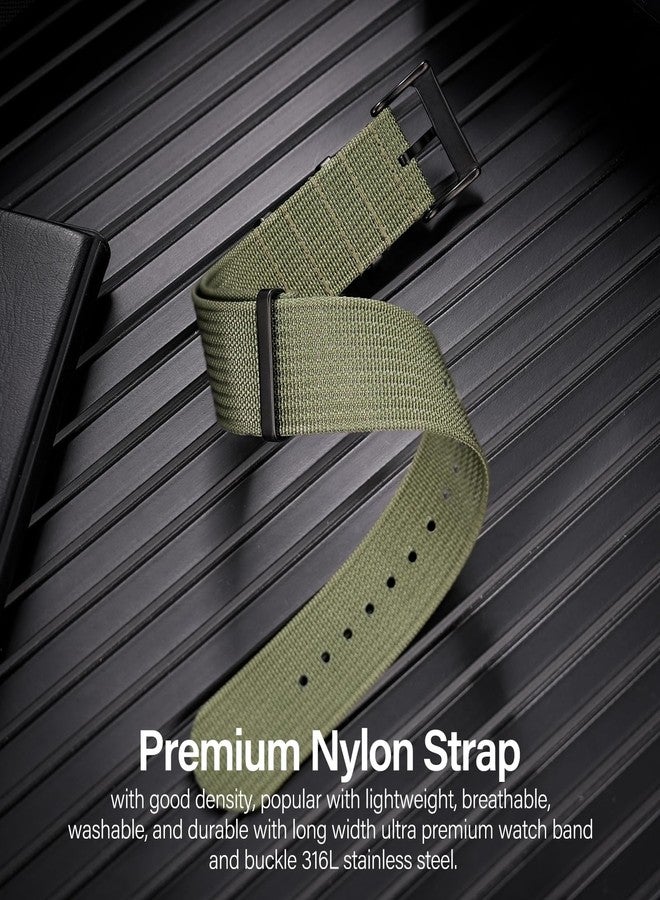 TACTICAL FROG Nylon Watch Band 18mm 19mm 20mm 22mm, Waterproof Military Watch Straps Replacement for Men Women, With Stainless Steel Buckle - Image 2