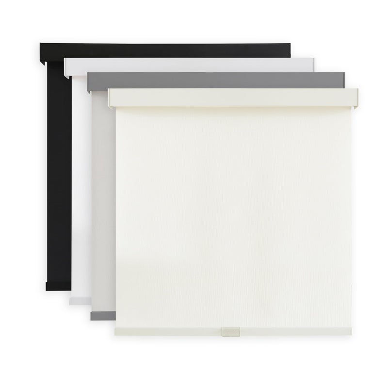 AOSKY Light Filtering Roller Shades Cordless Blinds for Windows, 1% Openness Free-Stop Shades with Valance, Thermal Insulated Fabric, UV Protection, Natural Woven Blindsï¼ˆ20" W x 72" H, Ivoryï¼‰ - Image 1