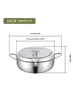 Sharpdo Household 304 Stainless Steel Deep Fryer, Temperature Adjustable, Dedicated to Gas Induction Cookers  - Image 2