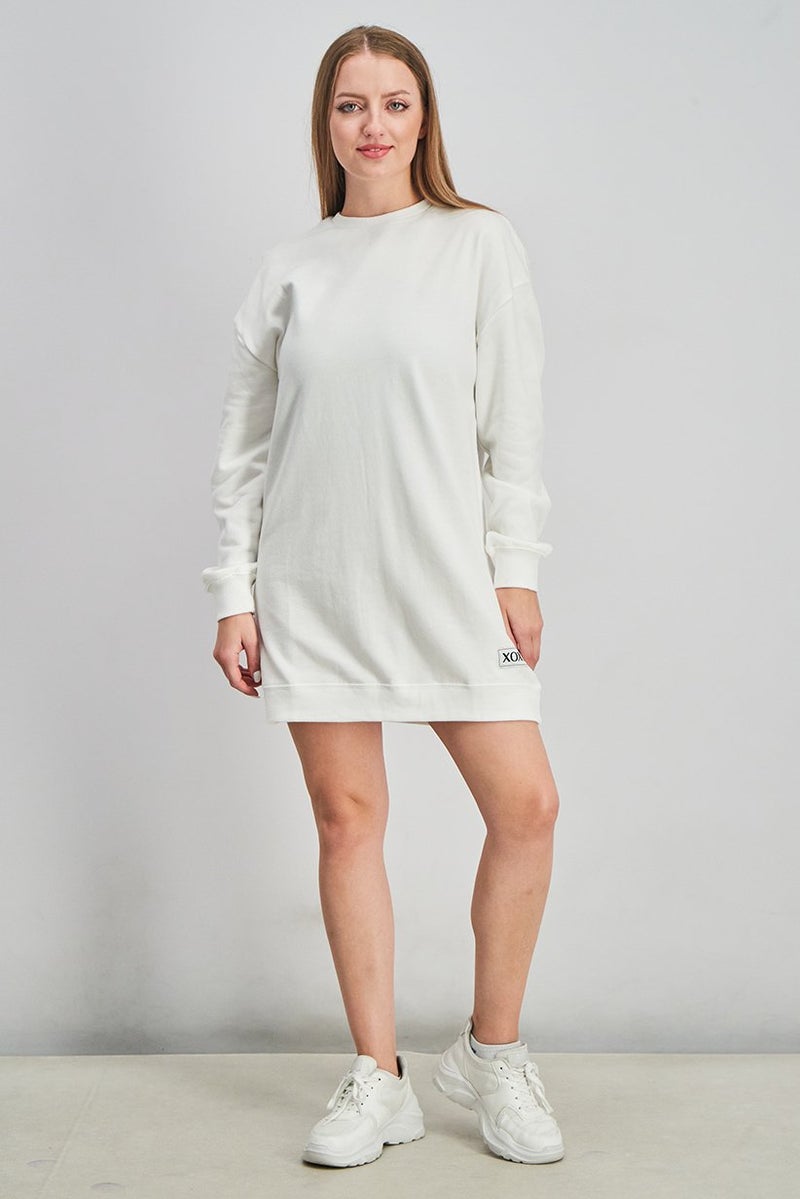 XOXO فستان سترة كاجوال فضفاض للنساء، أبيض - Image 3