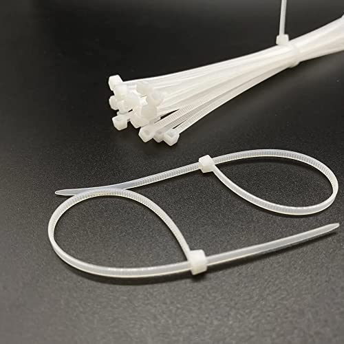 Hian White Nylon Cable Ties 500pcs Combo Pack Assorted Sizes 4” (200 pcs), 6” (200 pcs), 8” (100 pcs) Heavy Duty Zip Ties for Cable Management, Wire Bundling & Fastening Use - Image 4
