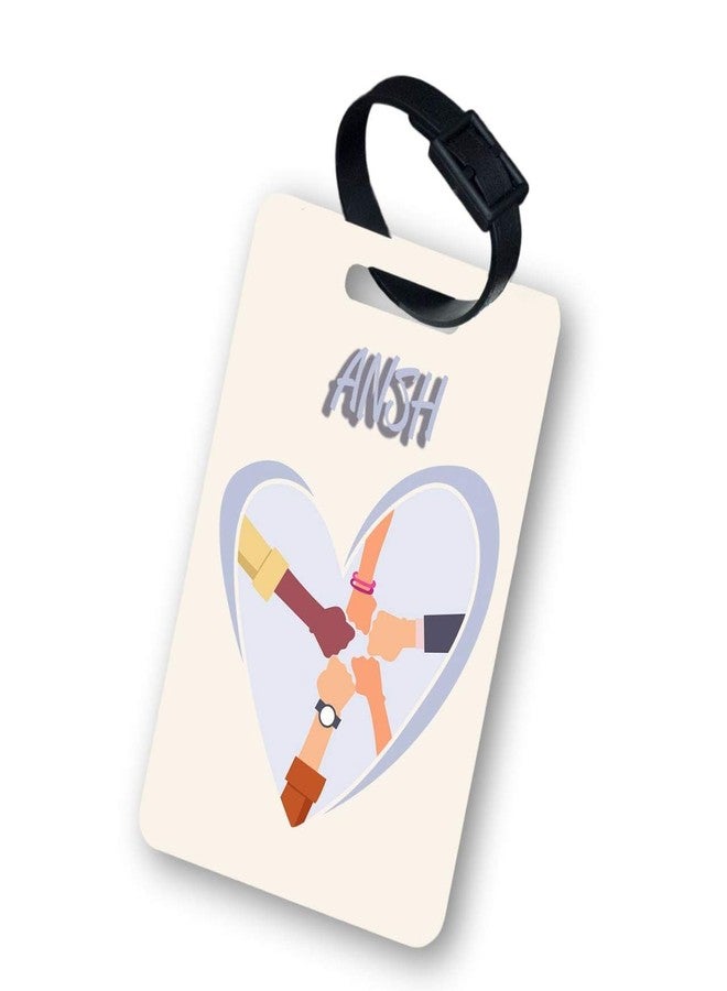 Funcart Customized Luggage Tag for Travel/School - Cheers Hand - Personalized Name - MDF 2.5 * 3.75" Multicolor - Single Side Print - Image 1