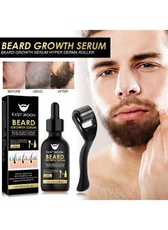East Moon Beard Growth Serum Hyper Derma Roller, Men Rosemary Oil Moustache Growth Enhancer ​Anti Hair Loss Care Serum With Beard Rolle 60ML  - Image 2