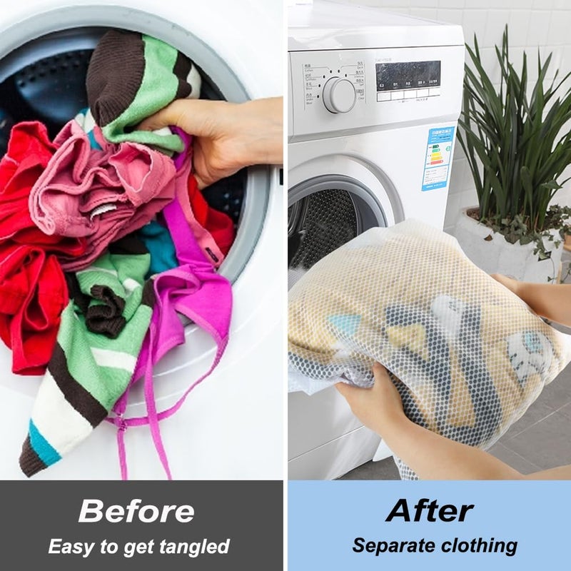Vivifying Extra Large Mesh Laundry Bag, 2 Pack XXL Oversize Honeycomb Mesh Wash Bags for Washing Machine, Coats, Stuffed Toys, Blanket, Bedding, Sweater, Delicates Clothes (27 x 35 Inches) - Image 5