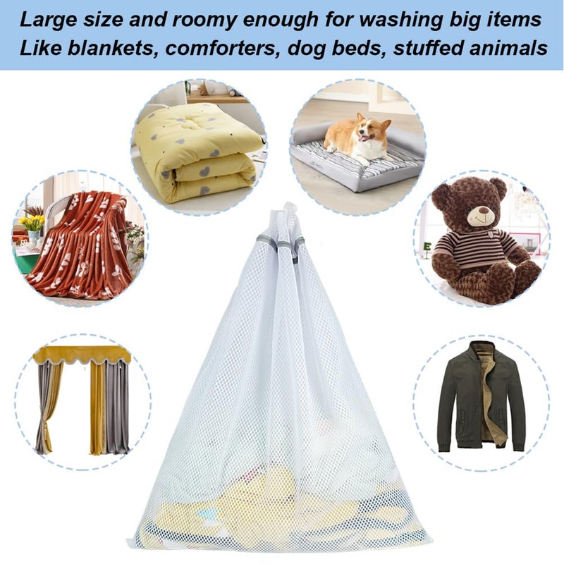 Vivifying Extra Large Mesh Laundry Bag, 2 Pack XXL Oversize Honeycomb Mesh Wash Bags for Washing Machine, Coats, Stuffed Toys, Blanket, Bedding, Sweater, Delicates Clothes (27 x 35 Inches) - Image 4