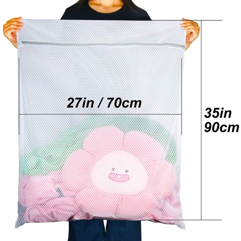 Vivifying Extra Large Mesh Laundry Bag, 2 Pack XXL Oversize Honeycomb Mesh Wash Bags for Washing Machine, Coats, Stuffed Toys, Blanket, Bedding, Sweater, Delicates Clothes (27 x 35 Inches) - Image 2