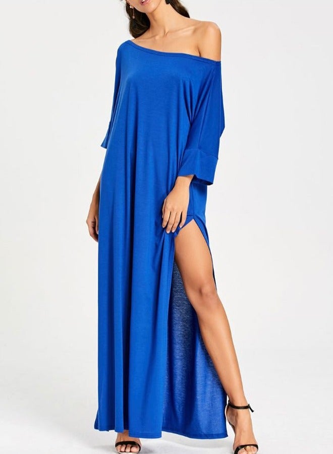 Casual Three-Quarter Sleeve Maxi T-Shirt Dress  - Image 2