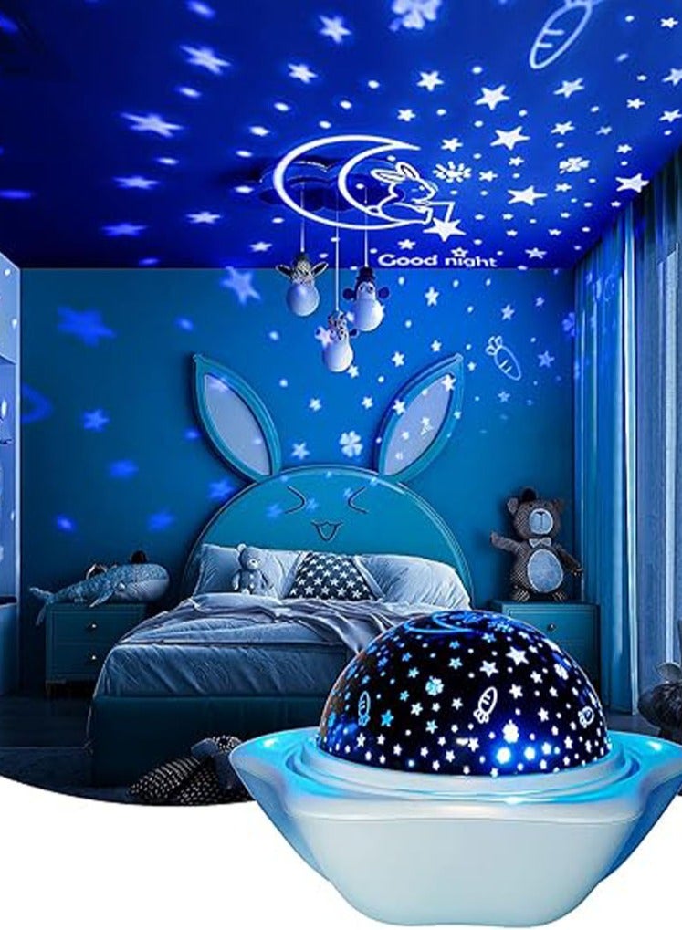 general Night Light for Kids, Star Projector with 6 Sets of Film, 360 Rotating Light for Room Ceiling, Aesthetic Decor, Cute Gifts for 1-8 Year Old Girl or Boy, Built in Battery - Image 1