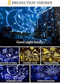 General Night Light for Kids, Star Projector with 6 Sets of Film, 360 Rotating Light for Room Ceiling, Aesthetic Decor, Cute Gifts for 1-8 Year Old Girl or Boy, Built in Battery  - Image 2