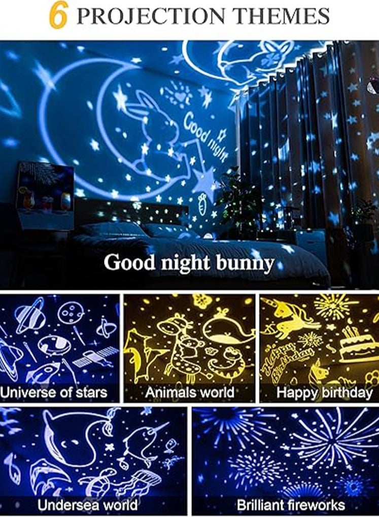 general Night Light for Kids, Star Projector with 6 Sets of Film, 360 Rotating Light for Room Ceiling, Aesthetic Decor, Cute Gifts for 1-8 Year Old Girl or Boy, Built in Battery - Image 2
