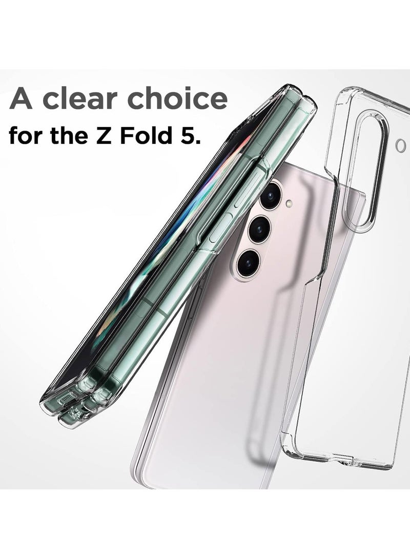 Crystal Clear Transparent Phone Case for Samsung Galaxy Z Fold 5 – Slim Ulta Thin Hard TPU Shockproof Cover, Anti-Yellowing Crystal Clear Protective Back Case with Camera Protection - Image 2