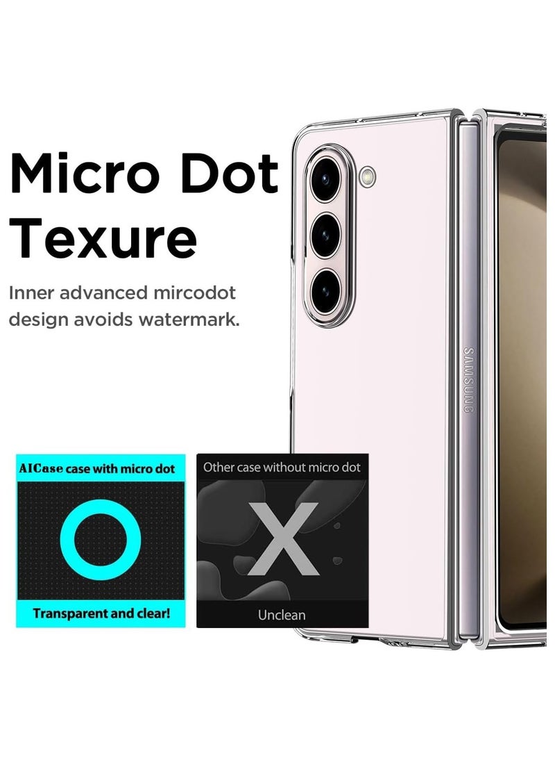 Crystal Clear Transparent Phone Case for Samsung Galaxy Z Fold 5 – Slim Ulta Thin Hard TPU Shockproof Cover, Anti-Yellowing Crystal Clear Protective Back Case with Camera Protection - Image 3