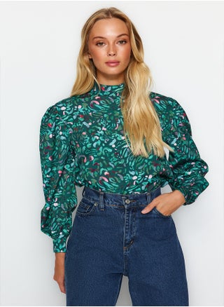 Green High Neck Patterned Woven Blouse TWOAW21BZ0269 - pzsku/Z1CC07E89AC031B7EB8FFZ/45/_/1739718164/acce97ad-fadf-4d0e-bd5d-b07b59e97ce1