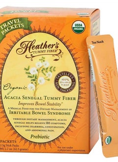 Heather's Tummy Fiber Organic Acacia Senegal Packets for IBS, 25 Count Travel Packs