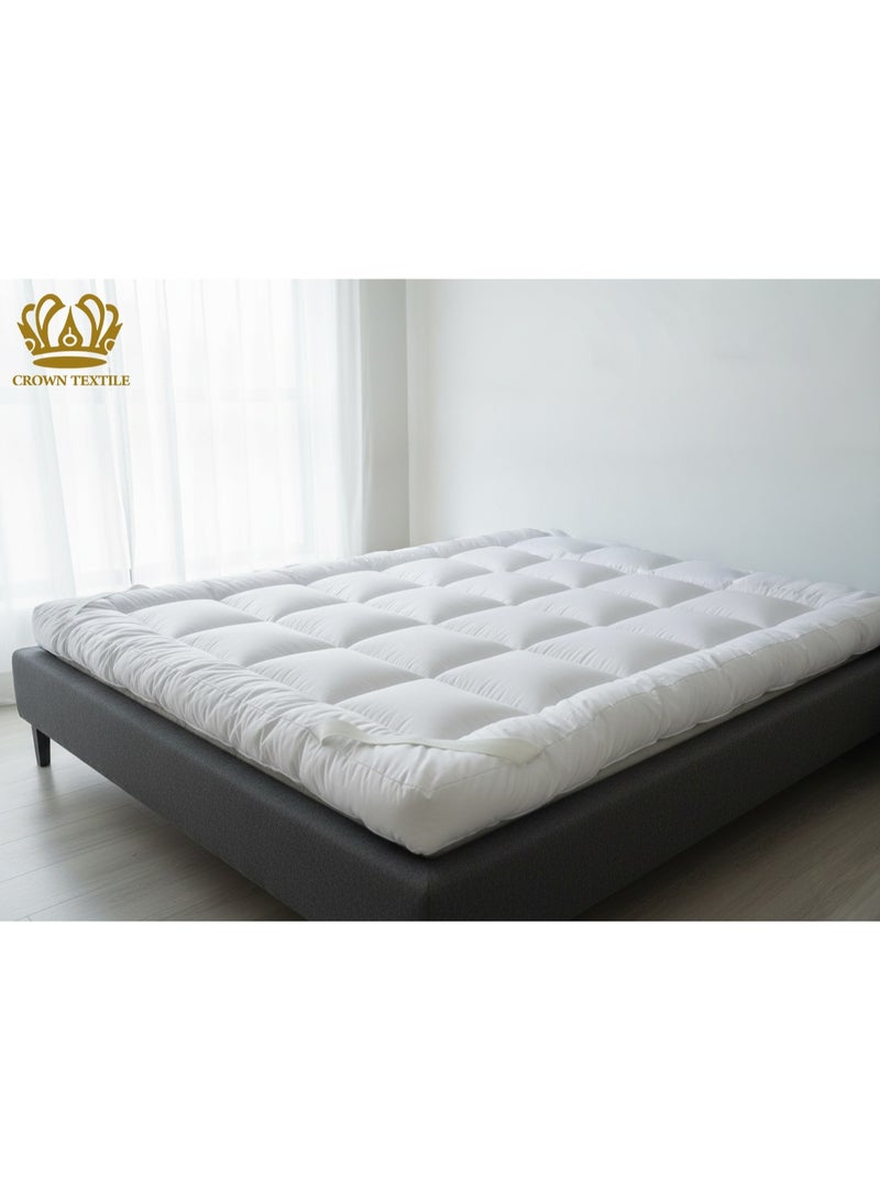 CROWN TEXTILE Mattress pad, 8 cm high, made of soft microfiber, available in all sizes - Image 2
