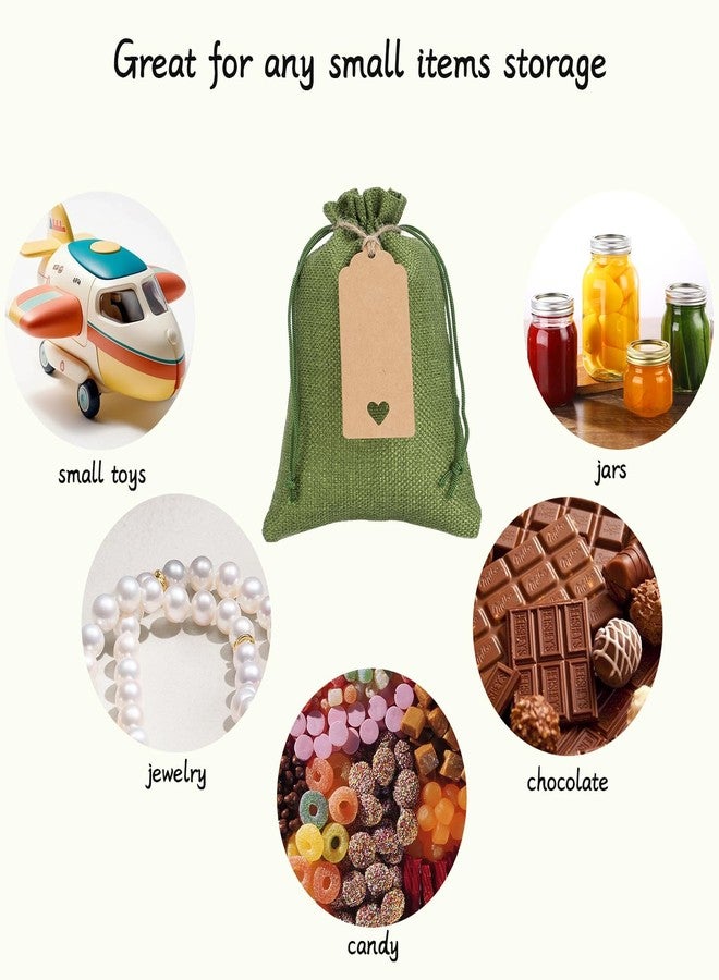 Tapleap Green Small Gift Bags with Drawstring - 30Pcs 5x7 Burlap Sacks for Wrapping Christmas Favors, DIY Craft, Body Butters, Souvenirs, For Small Business, Birthday, Wedding - Image 4