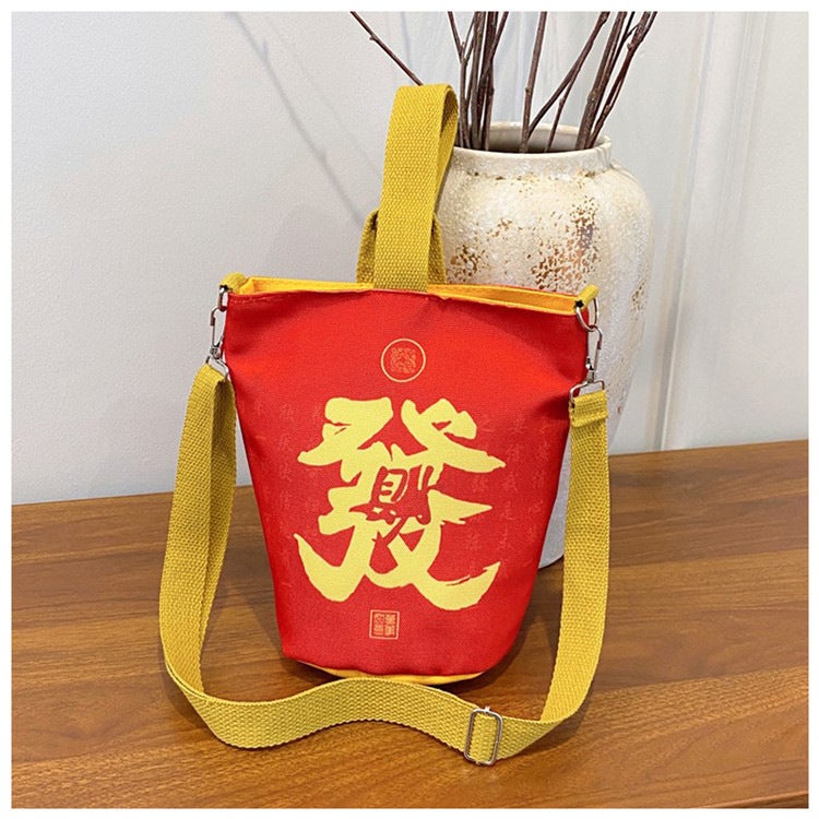 2025 Spring Lingyin Money Bag Bucket Bag Canvas Girl'S Shoulder Handbag Casual Travel Same-Style Cloth Bag - Image 3