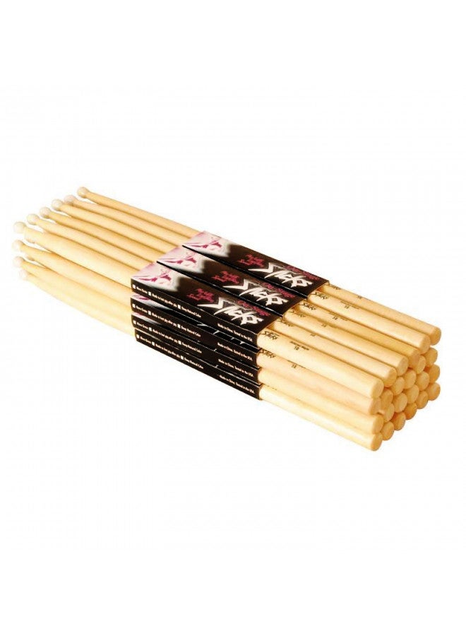 On-Stage Maple 5B Wood Tip Drumsticks, 12 Pairs