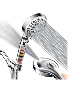 YQbest Shower Head with Filtration Hard Water for Bathroom, High Pressure 10 Spray Mode Filtered Hand Held Showerhead Nozzle with Turbocharged for Bath Spa Massage with Filter Stones Balls  - Image 1