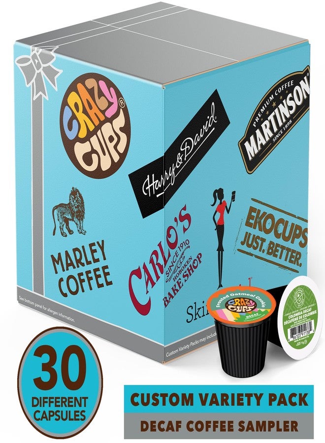 Crazy Cups Decaf Coffee Pods Variety Pack Sampler, Assorted Unflavored & Flavored Coffee Pods Compatible with Keurig K Cups Brewers, Decaffeinated Coffee Capsules, 30 Count - No Duplicates (Pack of 1) - Image 2