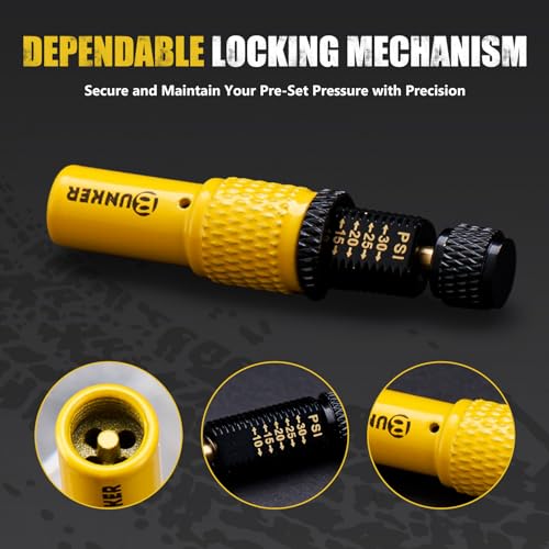 BUNKER INDUST Adjustable Auto-Stop Tire Deflator Valve Kit (10-30 PSI),4 PCS Tire Air Down Tool Offroad 4x4 Accessories with Storage Pouch, Rotate Detach, Scales Precise, for Car Trucks RVs UTVs - Image 5