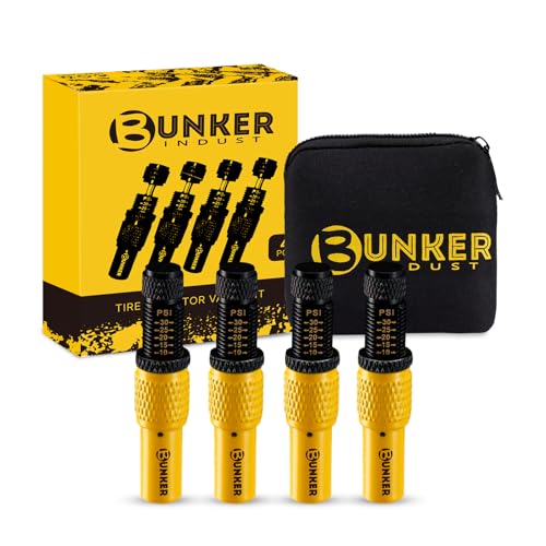 BUNKER INDUST Adjustable Auto-Stop Tire Deflator Valve Kit (10-30 PSI),4 PCS Tire Air Down Tool Offroad 4x4 Accessories with Storage Pouch, Rotate Detach, Scales Precise, for Car Trucks RVs UTVs - Image 1