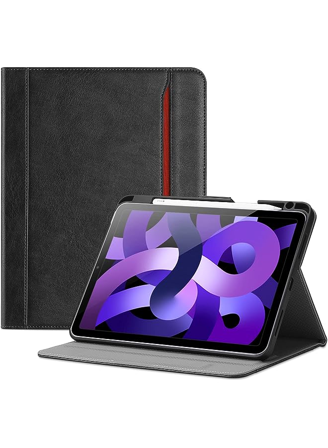 Procases iPad Air 5 Air 4 Case 10.9", Leather Stand Folio Protective Cover Case with Pencil Holder for 10.9 inch iPad Air 4th 2020/Air 5th 2022 -Black - Image 1