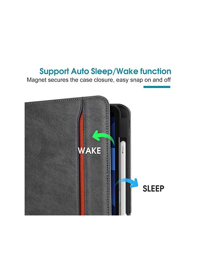 Procases iPad Air 5 Air 4 Case 10.9", Leather Stand Folio Protective Cover Case with Pencil Holder for 10.9 inch iPad Air 4th 2020/Air 5th 2022 -Black - Image 5