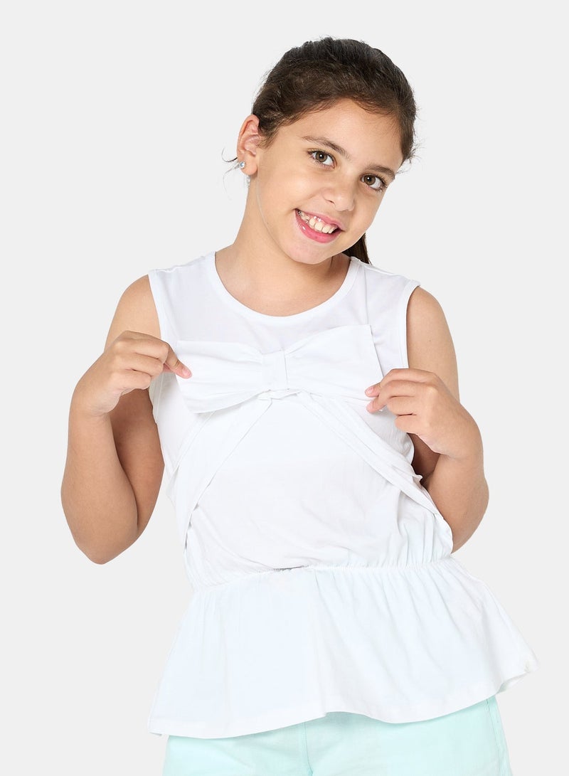 Panco STRAWBERRY Bow Detailed Tank Top - Image 1