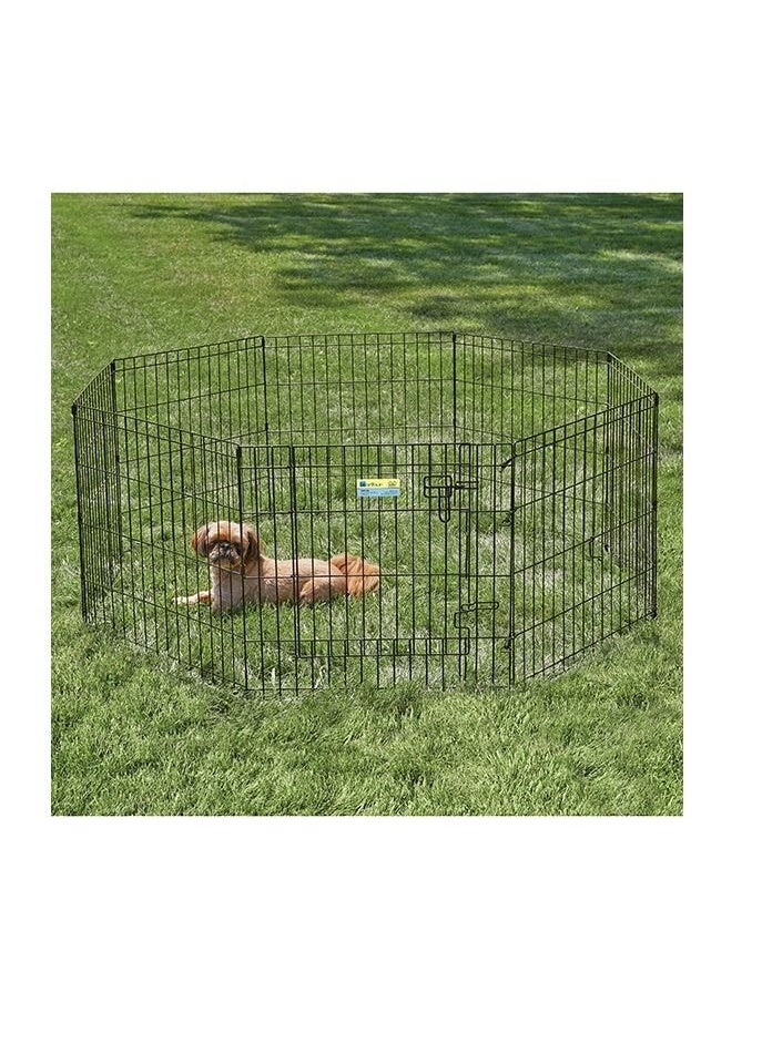 Exercise Pen with Full Max Lock Door Black 24Inch