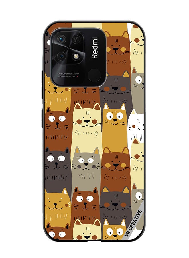 VR CREATIVE Protective Case Cover For Xiaomi Redmi 10C Different Scandy Cats On Color Design Multicolour - Image 1