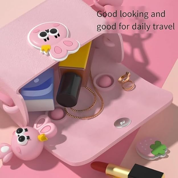 Farraige® Cartoon Silicone Crossbody Handbag & Purse – Cute Sling Bag for Girls, Stylish Gift for Children, Trendy Handbag for Women & Girls - PINK - Image 2