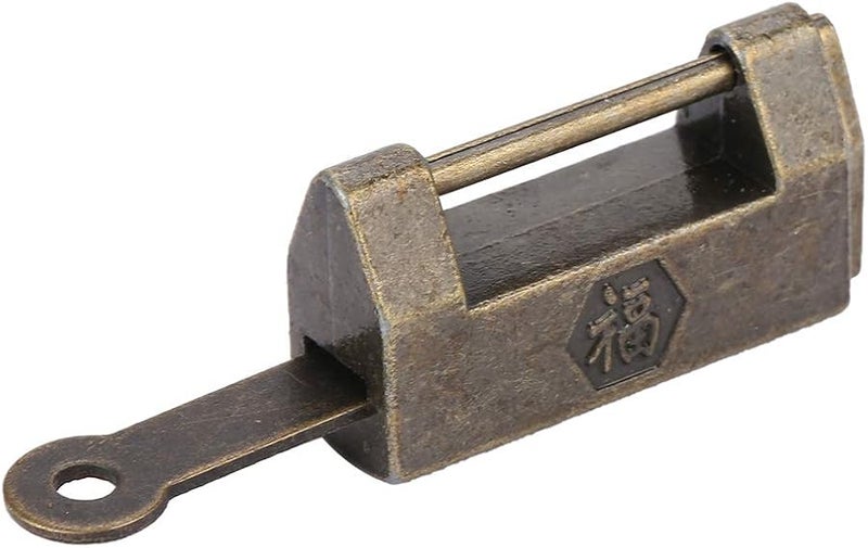 Small Vintage Antique Retro Padlock And Key Set For Jewelry Box Drawer - Image 3