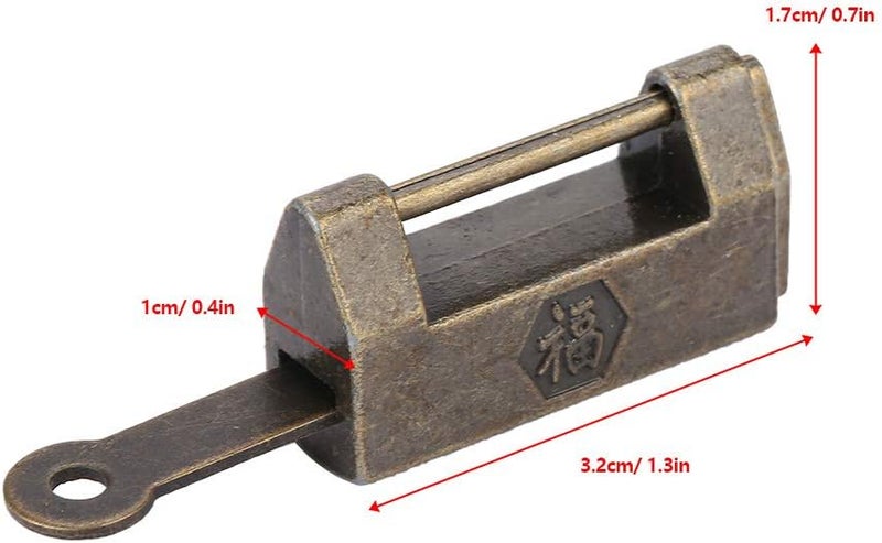 Small Vintage Antique Retro Padlock And Key Set For Jewelry Box Drawer - Image 4