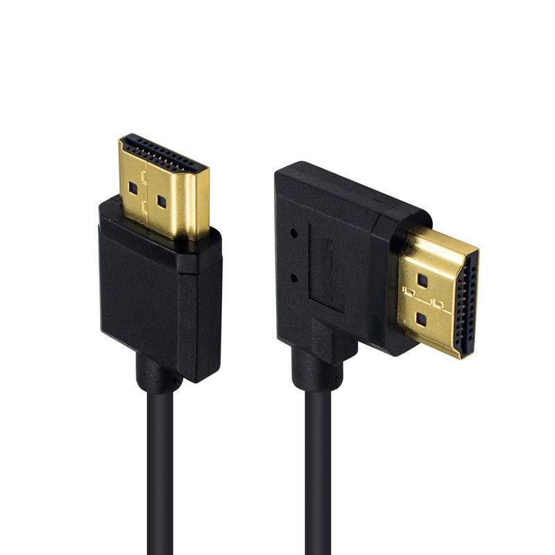 دوتك كابل HDMI ملفوف 4K من بطول 1-4 أقدام، كابل تمديد HDMI بزاوية قائمة من ذكر إلى ذكر لشاشات 3D و4K فائقة الوضوح - Image 3
