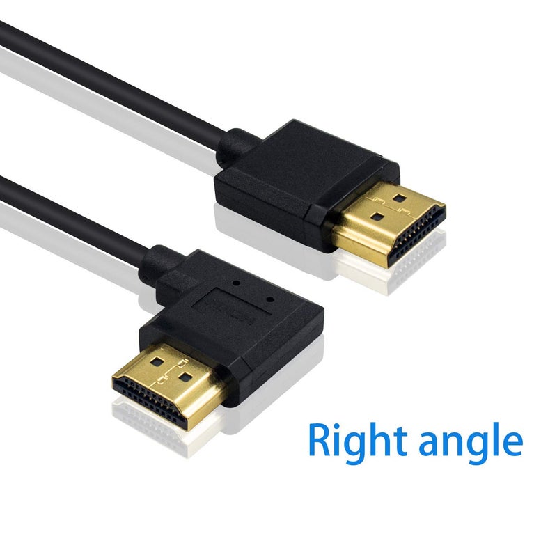 دوتك كابل HDMI ملفوف 4K من بطول 1-4 أقدام، كابل تمديد HDMI بزاوية قائمة من ذكر إلى ذكر لشاشات 3D و4K فائقة الوضوح - Image 2