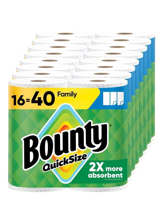 Bounty Quick-Size Paper Towels, White, Family Rolls, 16 Count (Equal to 40 Regular Rolls) - Image 1