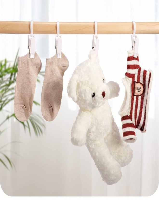 VinBee 20 PCS Laundry Hooks with Clips Super Strong Plastic Home Travel Swivel Hanging Hanger Closet Organizer Clamps Socks Boot Bras Towels for Bathroom Wardrobe Kitchen Office - 4.3 Inches (White) - Image 5