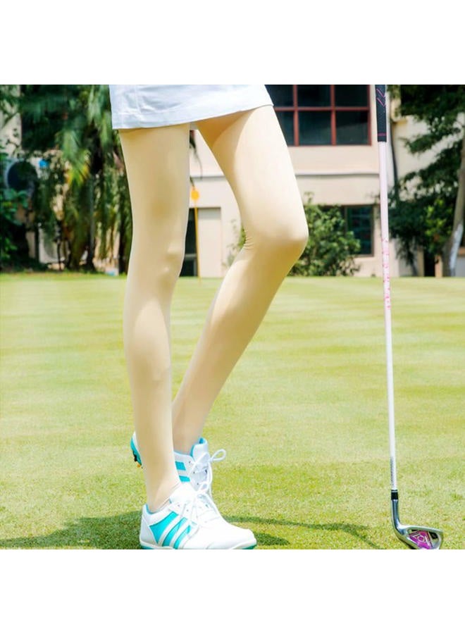 KINGZHUO Golf Sun Protection Golf Pants Cool Ice Silk Stocking Sport Leggings Cooling Socks for Women Golf & Outdoor Sports Comfortable Breathable (Skin) - Image 5