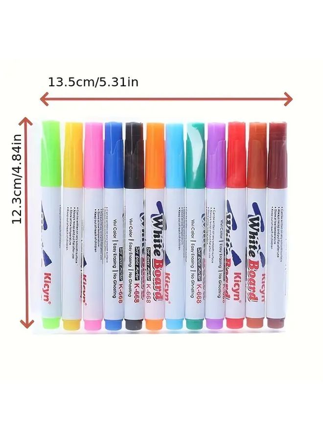 12 Colors Erasable Whiteboard Markers With Spoon Perfect For Students Teachers Office Writing Halloween Theme - Image 3