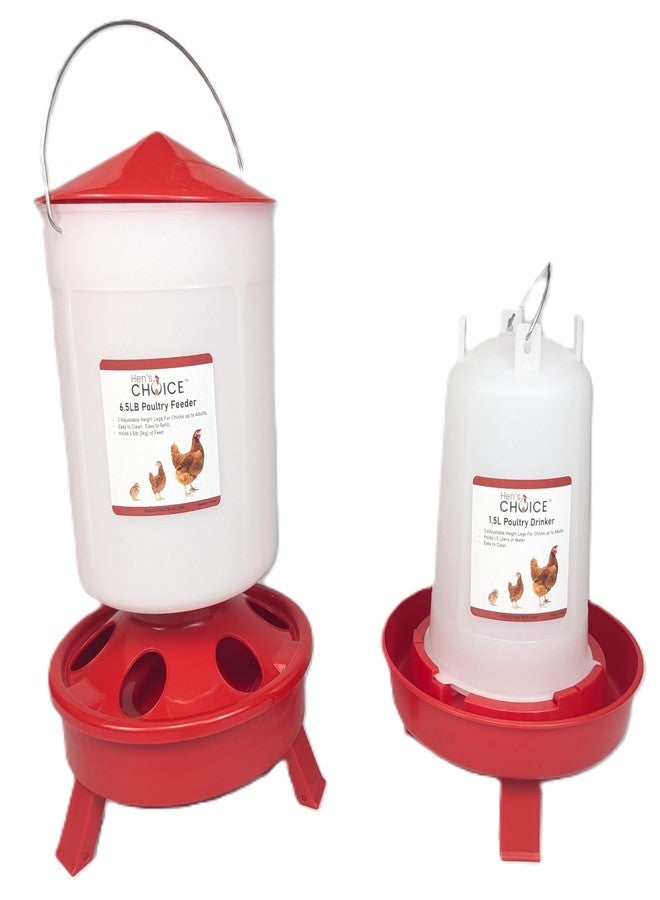 Hen's Choice™ Chicken Feeder and Waterer Set, 6.5 lb Feeder, 1.5 L Waterer - Image 1