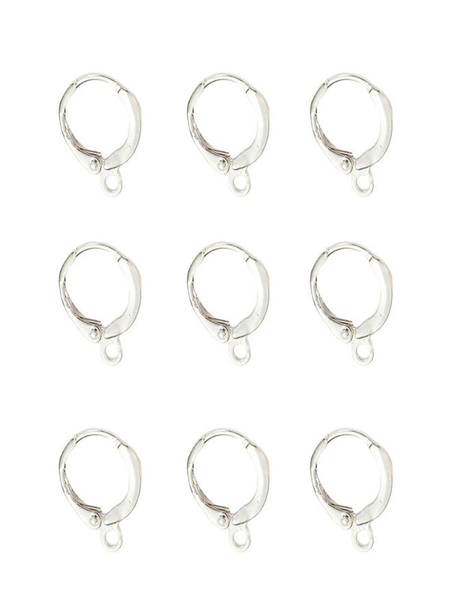 SATRA TRADERS Earring Hooks Lever Back Round French Hook Ear Open Loop for Earring Designs Jewelry Making | Size : 12mm | EF13 | 100pcs | Silver - Image 1