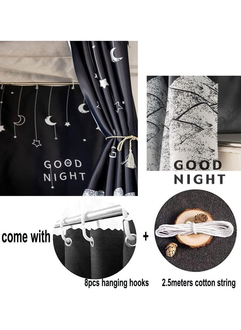 عام 2 قطعة ستارة سرير لسكن الطلاب، مصنوعة من قماش شبكي مانع لدخول الغبار لسرير الطابق العلوي بحلقات وحبل، مضادة للبعوض ومظلمة لتعزيز الخصوصية في ستائر سرير منفردة في سكن الطلاب. - Image 5