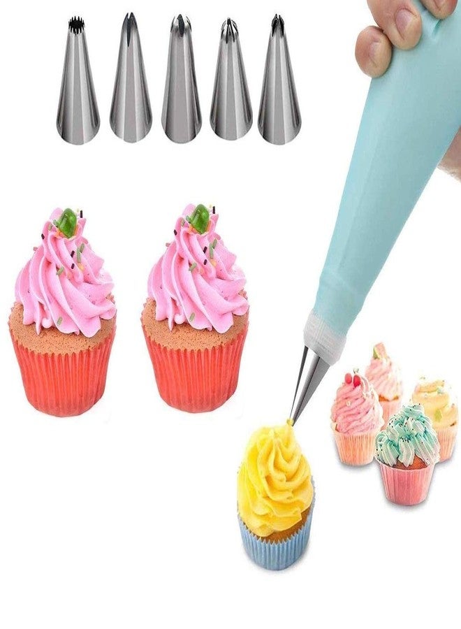First Front Stainless Steel 6 Pcs Cake Decorating Nozzle with Piping Bag Set & Stainless Steel Egg Beater Whisk - Image 2
