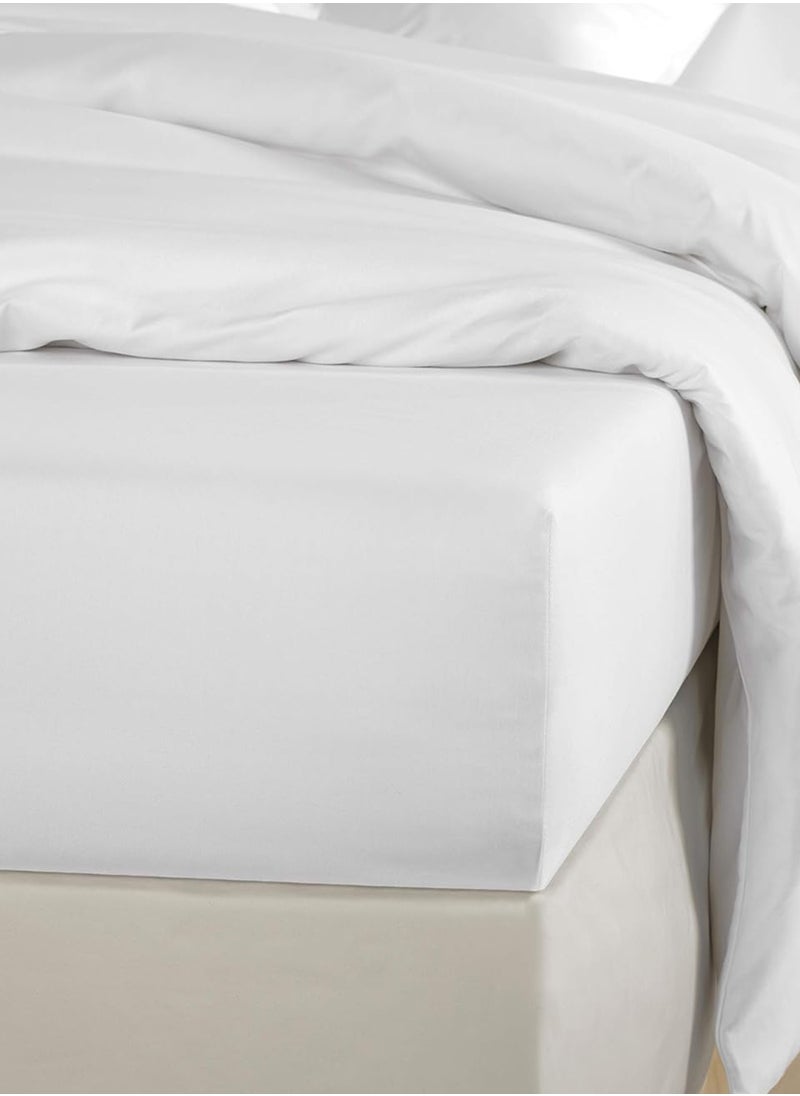 Single Plain Fitted Sheet with 1 Pillow Case 90 x 190 Cm White - pzsku/Z1CC1530BFD799D8DF1D2Z/45/_/1718952322/adbbc0be-a037-4869-9ad4-9e8e72758724