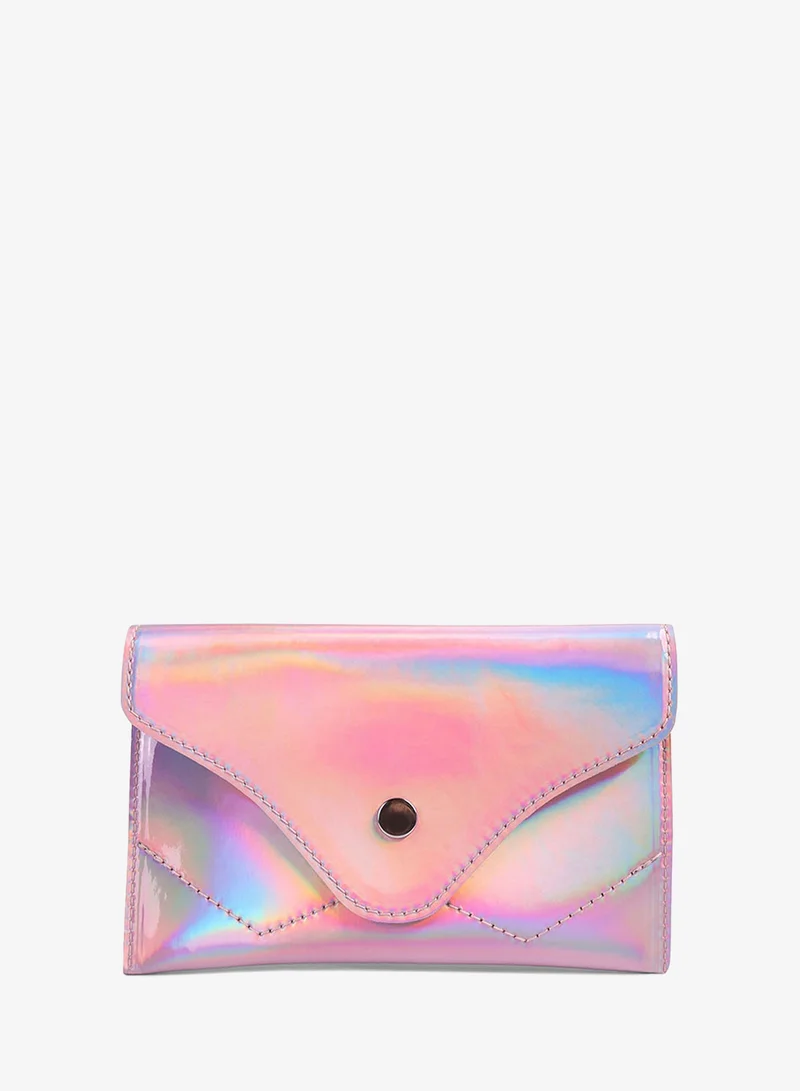 London Rag Pink Patent Shiny Strap Up Bag