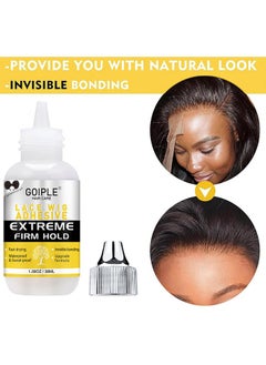 Goiple Wig Glue 1.28OZ, Waterproof Lace Front Wig Glue for Wigs with Tools and Hair Wax Stick (Wig Glue/Wig Glue Remover/Hair Wax Stick/Edge Control Wax/Elastic Band/Hair Dual Drush/Wig Caps)  - Image 5